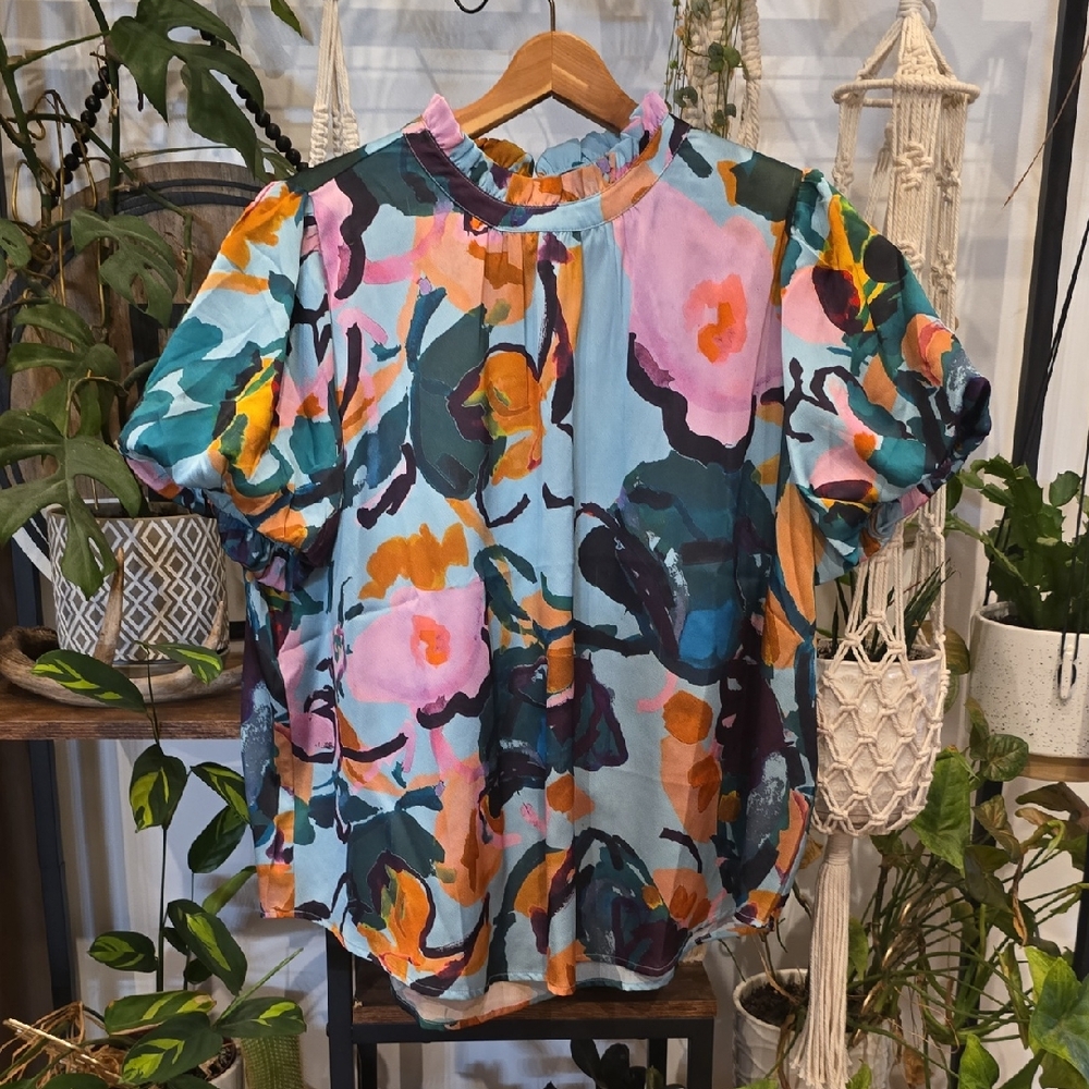 THML Colorful Floral Blouse